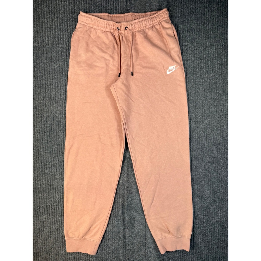 Nike Sportswear Essential Fleece Joggers Pink Terracotta Sweatpants Mens Medium